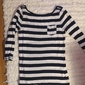 Navy and white striped top